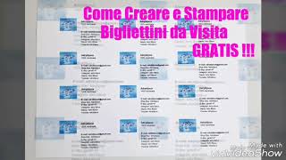 Tutorial Come Creare e Stampare bigliettini da visita Gratis 😎 [upl. by Demp110]