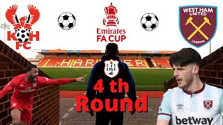 Kidderminster Harriers V West Ham United  4th Round Emirates FA CUP [upl. by Girand]