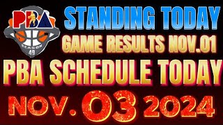 Pba Schedule Today Finals November 32024  Pba Game Results and Game Standings as of Nov 12024 [upl. by Savvas]