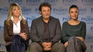 Video intervista a Serena Autieri Enrico Brignano e Serena Rossi doppiatori di Frozen [upl. by Sldney]