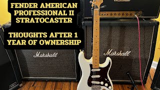 Fender American Professional II Stratocaster  Thoughts After 1 Year Of Ownership  Review And Demo [upl. by Aihsenrad]