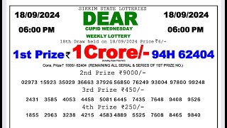 DEAR LOTTERY 6PM SAMBAD 18092024  NAGALAND LOTTERY RESULT [upl. by Atter615]