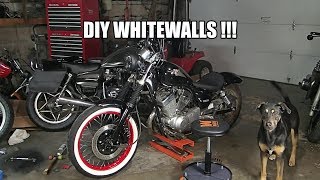 Yamaha Virago 250 xv250 Part 17 DIY whitewall tires  See UPDATE in Desc [upl. by Susumu]