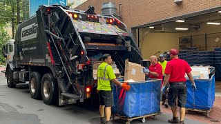 Casella Waste’s BRAND NEW Pac Tech Garbage Truck VS College Recycling [upl. by Allimak]