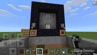 Minecraft PE Redstone active Nether portal tutorial [upl. by Analeh]