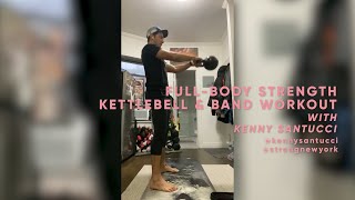 Strength Workout with a Kettlebell and Bands with Kenny Santucci AtHome Workouts  SHAPE [upl. by Aiyekal274]