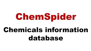 Chemspider  A chemicals information database  Bioinformatics important tools and software [upl. by Sheepshanks]