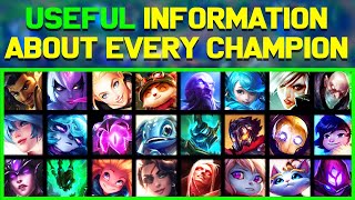 Useful Information About EVERY League of Legends Champion [upl. by Llemrej926]