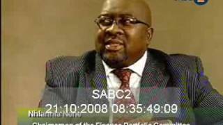 Chairman Nhlanhla Nene falls off chair SABC 2 [upl. by Ck]