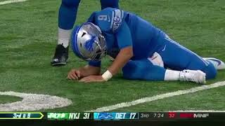 Matthew Stafford Injury vs Jets  Week 1 2018 [upl. by Eelyma325]