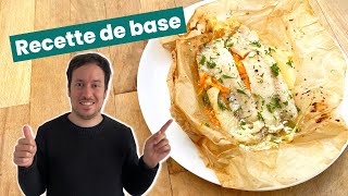 Papillote de poisson  Recette de base avec des poireaux et des carottes [upl. by Uta]