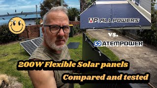 Allpowers vs Atempower 200W flexible solar panels [upl. by Adnyl]