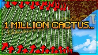 WORLD RECORD CACTUS FARM INSANITY  Minecraft Skyblock [upl. by Hersch838]