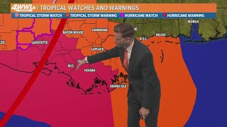 Hurricane warnings for Terrebonne Lafourche and lower Jefferson [upl. by Sudaorb]