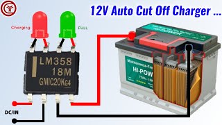 NEW 12v Auto cut off battery charger circuit with voltage feedback [upl. by Arman919]