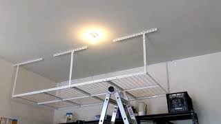 Installation of Fleximounts Classic Overhead Garage Storage Rack [upl. by Ayik]