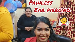 कान में खेद  Ear Piercing  Painless Ear Piercing  earpiercing gunshot [upl. by Atiekram]