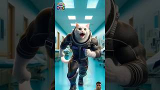 😺lWhite Cat Astronaut Family 🫀🫀 cat cutekitten family aiart shorts funny [upl. by Melosa516]