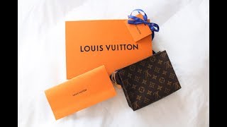 LOUIS VUITTON TOILETRY POUCH 19  UNBOXING [upl. by Namia]