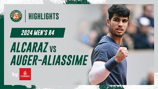 Alcaraz vs AugerAliassime Round 4 Highlights  RolandGarros 2024 [upl. by Niac370]