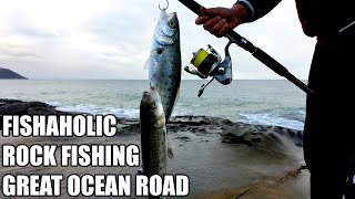 Rock Fishing  Great Ocean Road  Australian Salmon [upl. by Aelam553]