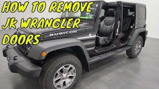 HOW TO REMOVE JEEP WRANGLER JK DOORS DEMONSTRATION STEP BY STEP [upl. by Fritts]