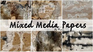 Making different mixed media papers for collage [upl. by Sher]