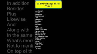 Stop Using ALSO Try These Words to Improve Your English Skills [upl. by Nila]