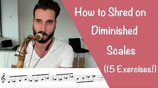 How to Shred on Diminished Scales 15 Exercises [upl. by Kissiah238]