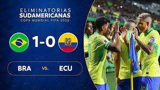 BRASIL vs ECUADOR 10  RESUMEN  ELIMINATORIAS SUDAMERICANAS  FECHA 7 [upl. by Stenger]