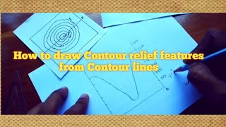 How to draw Contour relief features from Contour lines [upl. by Leonhard]