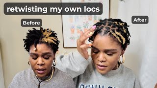 DIY Retwist on My Starter Locs  Talk Through  Technique  No Gel  Loctician [upl. by Kaila]