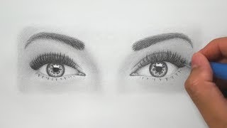 How to Draw Realistic Eyes for BEGINNERS  Super Detailed Instructions [upl. by Tichon]