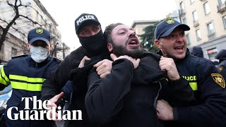 Georgia police clash with protesters denouncing disputed election result [upl. by Corel]