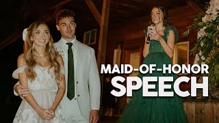 The BEST Twin MaidofHonor Wedding Speech EVER amp Family [upl. by Adnavoj]