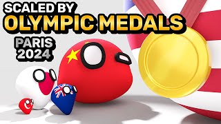 COUNTRIES SCALED BY OLYMPIC MEDALS 2024  Countryballs Animation [upl. by Aicek]