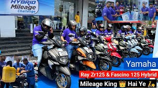 Yamaha Hybrid Mileage Challenge  Yamaha Ray Zr125 amp Fascino 125 Hybrid Mileage test [upl. by Alda]