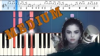 Selena Gomez Marshmello  Wolves PIANO TUTORIAL Medium [upl. by Lauree301]