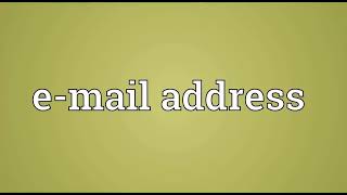 email address meaning [upl. by Karee694]