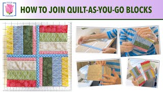 How to Join Quilt As You Go Blocks Together by Machine  A Tulip Square Quilting Sewing Tutorial [upl. by Esirahc]