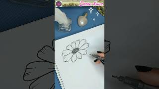 Flower drawing tutorial doodle Drawing shorts short art drawing satisfying viral howtodraw [upl. by Bevan]