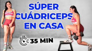 35 MIN SÚPER CUÁDRICEPS en CASA con MANCUERNAS  Definir Cuádriceps [upl. by Avuha]