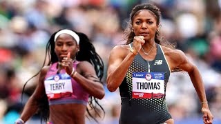 Gabby Thomas Dominates 200m Prelims at Paris Olympics [upl. by Aerdnna]