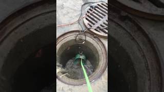 High pressure jetting storm drains in a parking lot [upl. by Perrin]