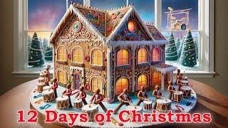 12 Days of Christmas Themed AI Gingerbread Houses and Christmas Song  Instrumental Holiday Music [upl. by Aristotle]