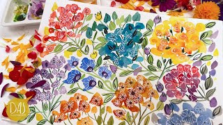 Easiest Flowers Youll Ever Paint  Relaxing Loose Watercolor Tutorial for Beginners  Step by Step [upl. by Esdras]