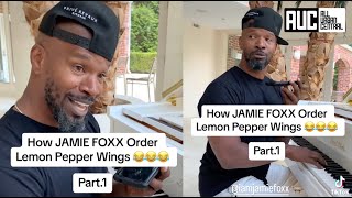 Jamie Foxx Creates Lemon Pepper Wings Song While Ordering WingStop [upl. by Catie501]