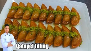 Qatayef recipe qatayef filling القطايف [upl. by Fennell]