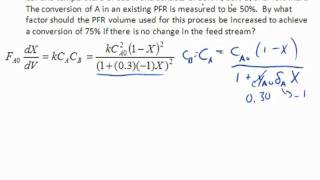 PFR Design Example Using Damkohler Number [upl. by Nylteak]