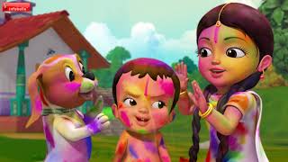 Holi Kids Song  Telugu Rhymes for Children  Infobells [upl. by Newman]